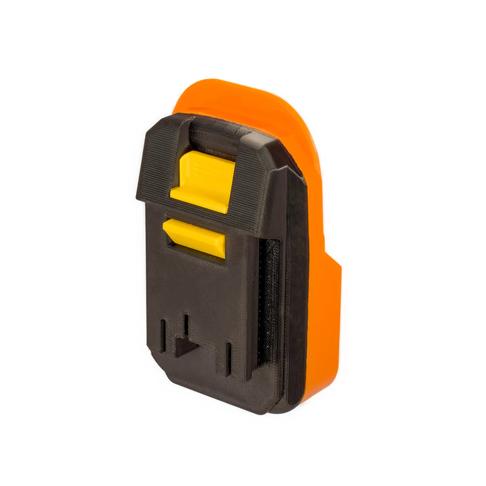 AEG 18V to Hart 20V battery adapter - Hart tool-side connection with two release catches and terminal slots