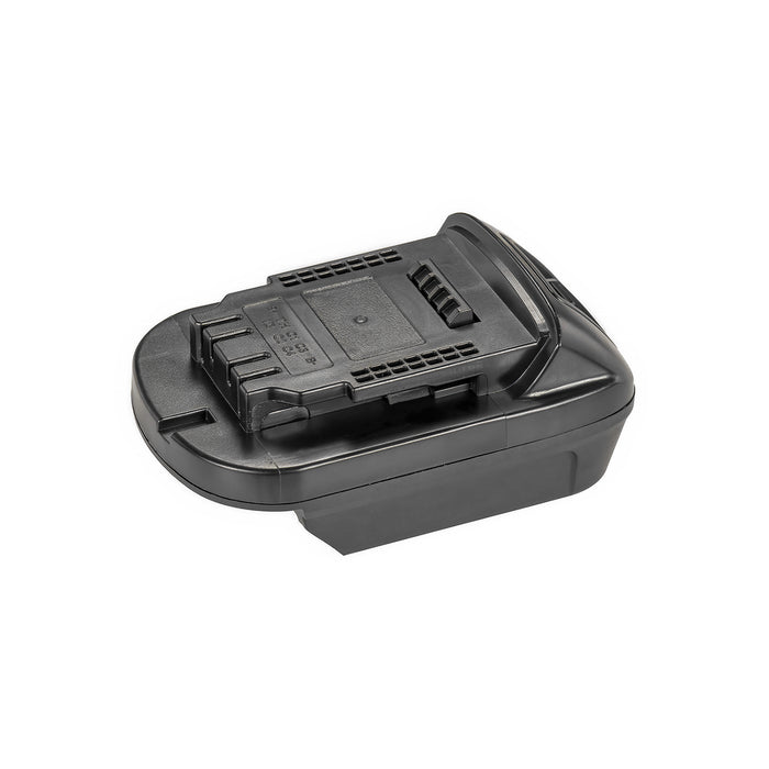 Bauer 20V to DeWalt 20V MAX battery adapter - DeWalt tool-side connection with four terminal slots and vent grilles