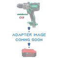 Craftsman 20V to Metabo HPT 18V battery adapter - placeholder reading adapter image coming soon, faded drill above