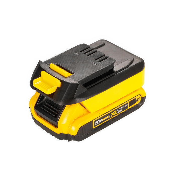 DeWalt 20V MAX to WEN 20V battery adapter - fitted to the DeWalt 20V MAX battery, WEN tool-side connection facing up