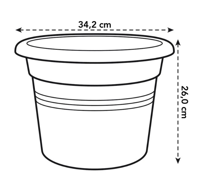 Elho Green Basics Cylinder 35cm Living Black