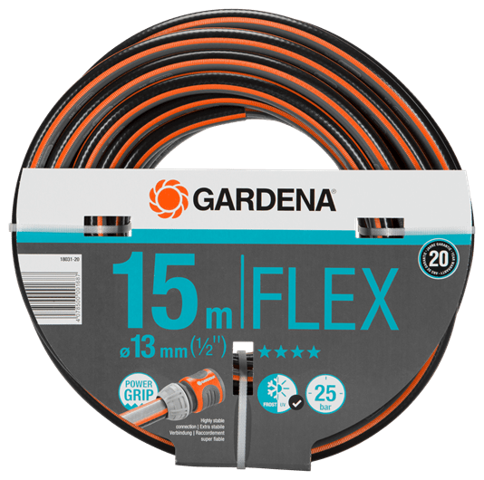 decorative flex banner with stylised green leaves, number 15 and Pengelly Garden Centre branding