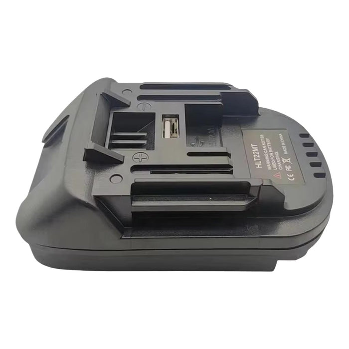 Hilti 22V to RIDGID Plumbing battery adapter - side view showing the tool-side connection and the printed label