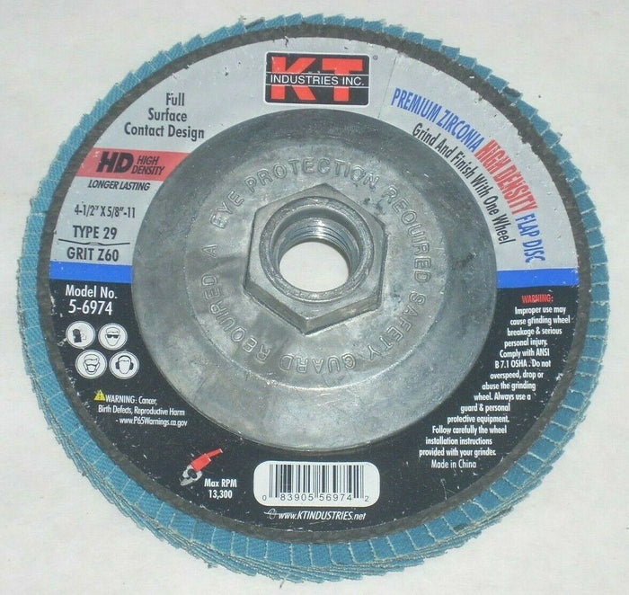 K-T Industries 4.5" X 5/8-11" X 120g T29 Bz Flap Disc