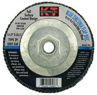 K-T Industries 4.5" X 5/8-11" X 60g T29 Bz Flap Disc