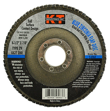K-T Industries 4.5" X 7/8" X 60g T29 Bz Flap Disc