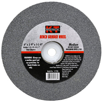 K-T Industries 6" X 3/4" Bench Grinder Wheel Medium
