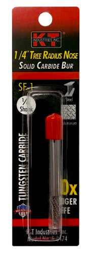 K-T Industries Tree Radius Solid Carbide Bur Tool 1/4" Shank SF-1