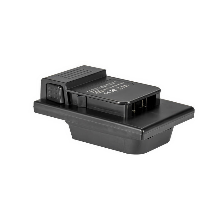 Milwaukee M18 to Hoover 20V ONEPWR battery adapter - Hoover tool-side connection with three contact blades in the recess