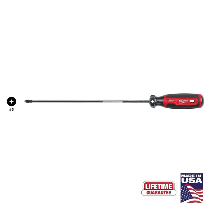 Milwaukee #2 Phillips 10" Cushion Grip Screwdriver (USA)