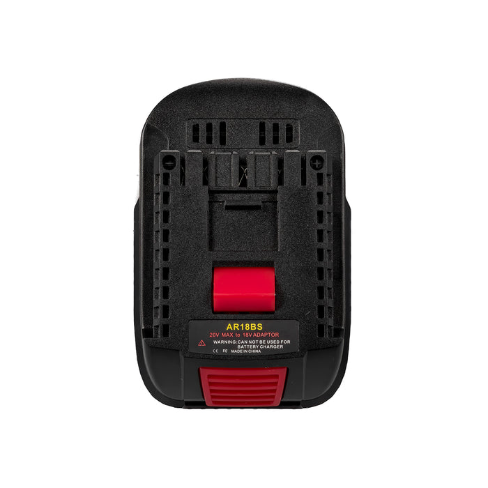 RIDGID 18V to Bosch 18V GBA (Blue) battery adapter - Bosch tool-side connection with the rail channels and release button