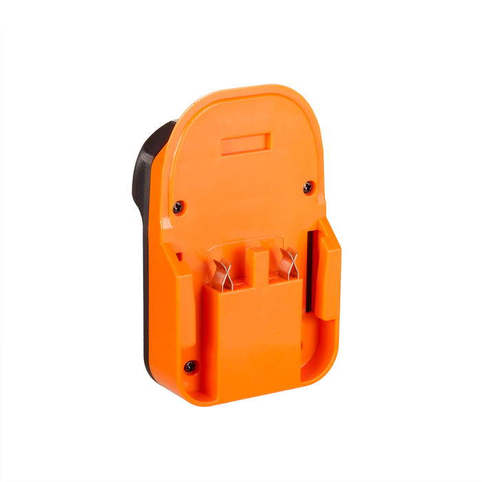 RIDGID 18V to Masterforce 20V battery adapter - battery-side connection, twin copper spring contacts and guide rails
