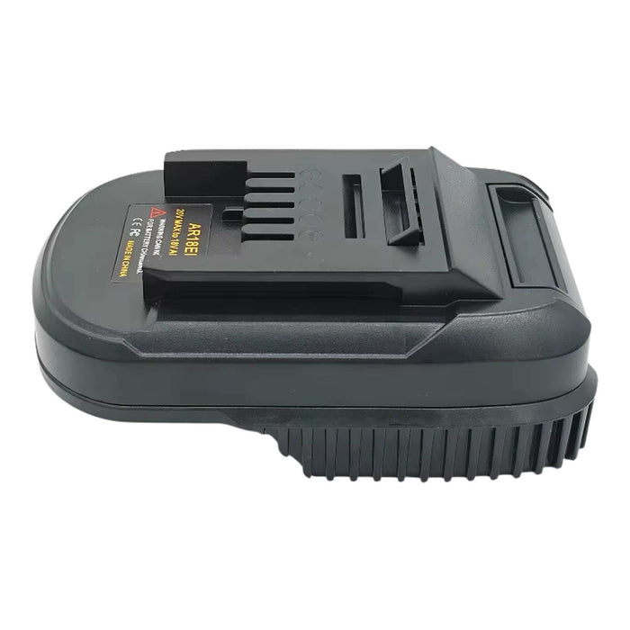 RIDGID 18V to Ozito 18V PXC battery adapter - tool-side plateau upward over the ribbed battery-side skirt