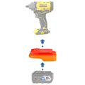 RIDGID 18V to Stanley V20 battery adapter - compatibility diagram showing battery, adapter and impact wrench