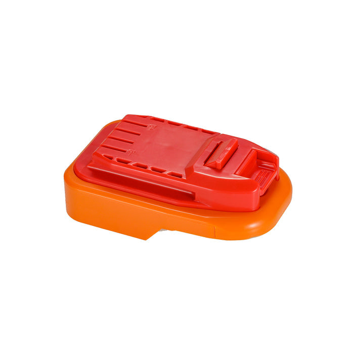 RIDGID 18V to Stanley V20 battery adapter - three-quarter view
