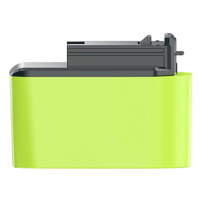 Ryobi 18V ONE+ to Porter Cable 18V Ni-Cd battery adapter - side view, Porter Cable tool-side connection above the green body