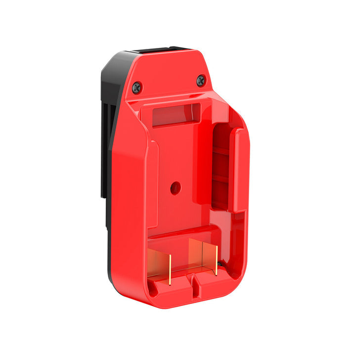 Stanley V20 to Craftsman 20V Bolt-On battery adapter - battery-side connection, red socket with twin terminal blades
