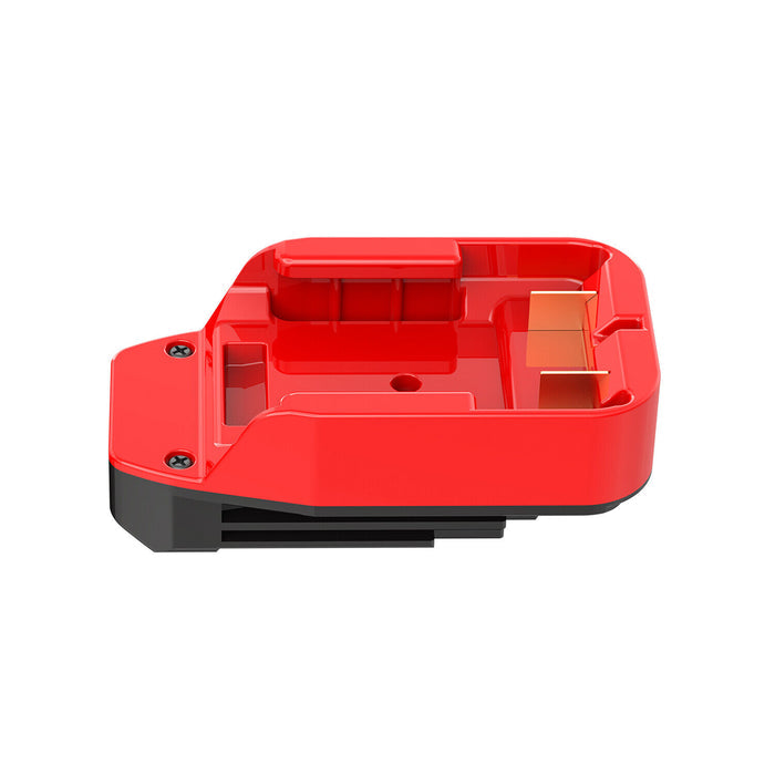 Stanley V20 to Craftsman 20V Bolt-On battery adapter - red battery-side socket above the black tool-side base