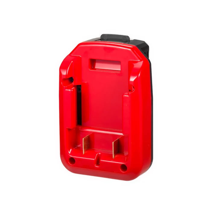 Stanley V20 to Porter Cable 18V Ni-Cd battery adapter - battery-side connection square on, twin copper blades
